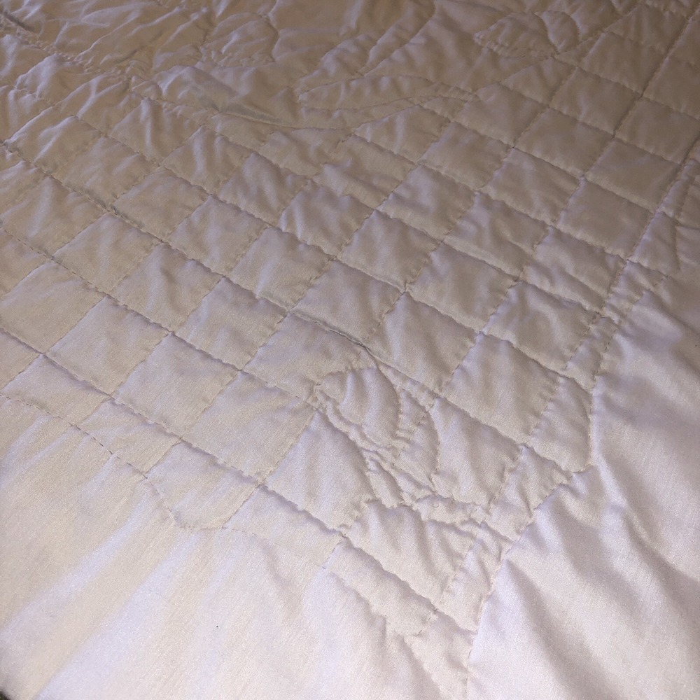 Large Handmade Baby Quilt Lavender 53.5 x 38 inches Floral - Picture 7 of 7
